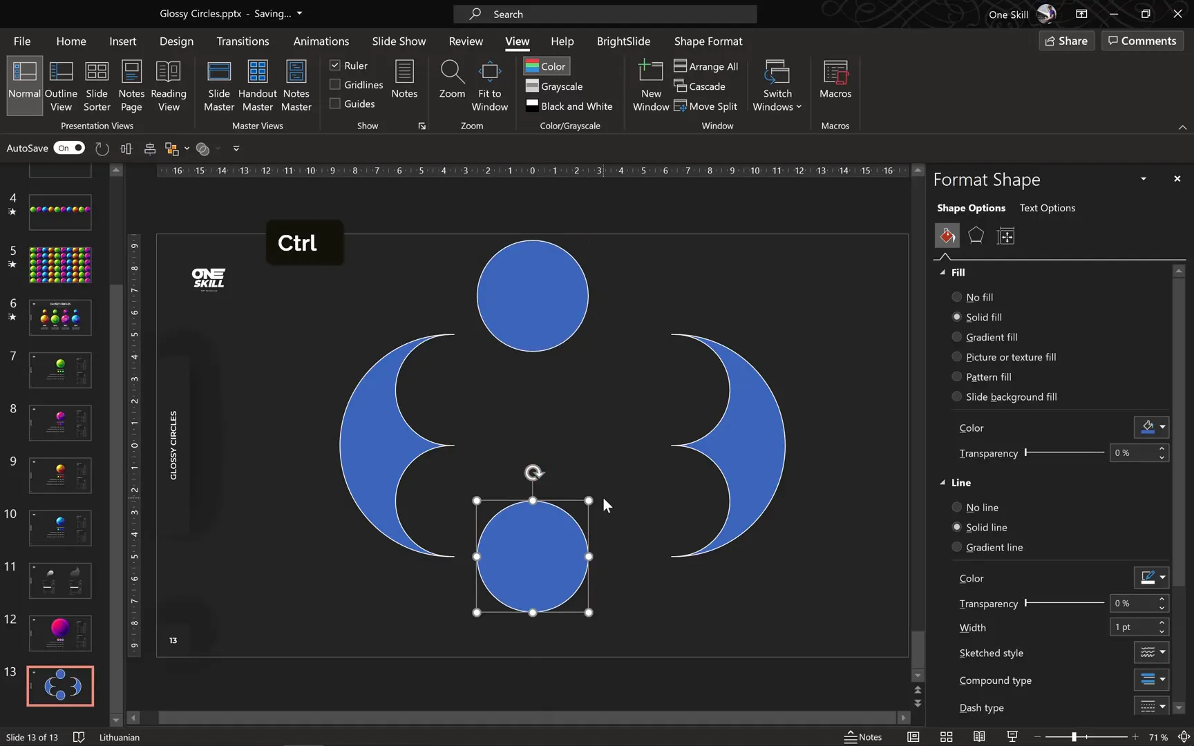 Fragmenting circles to create highlight shapes