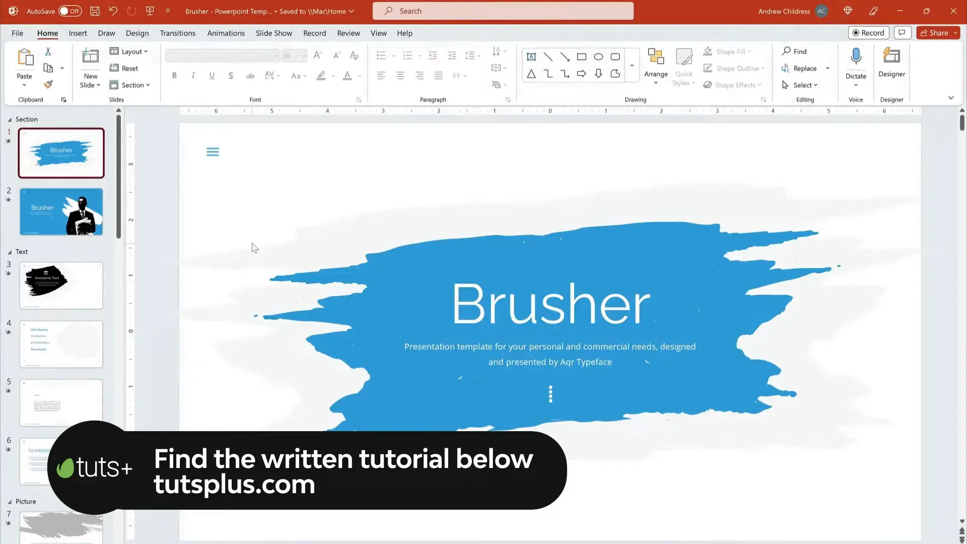 Brusher PowerPoint template from Envato Elements