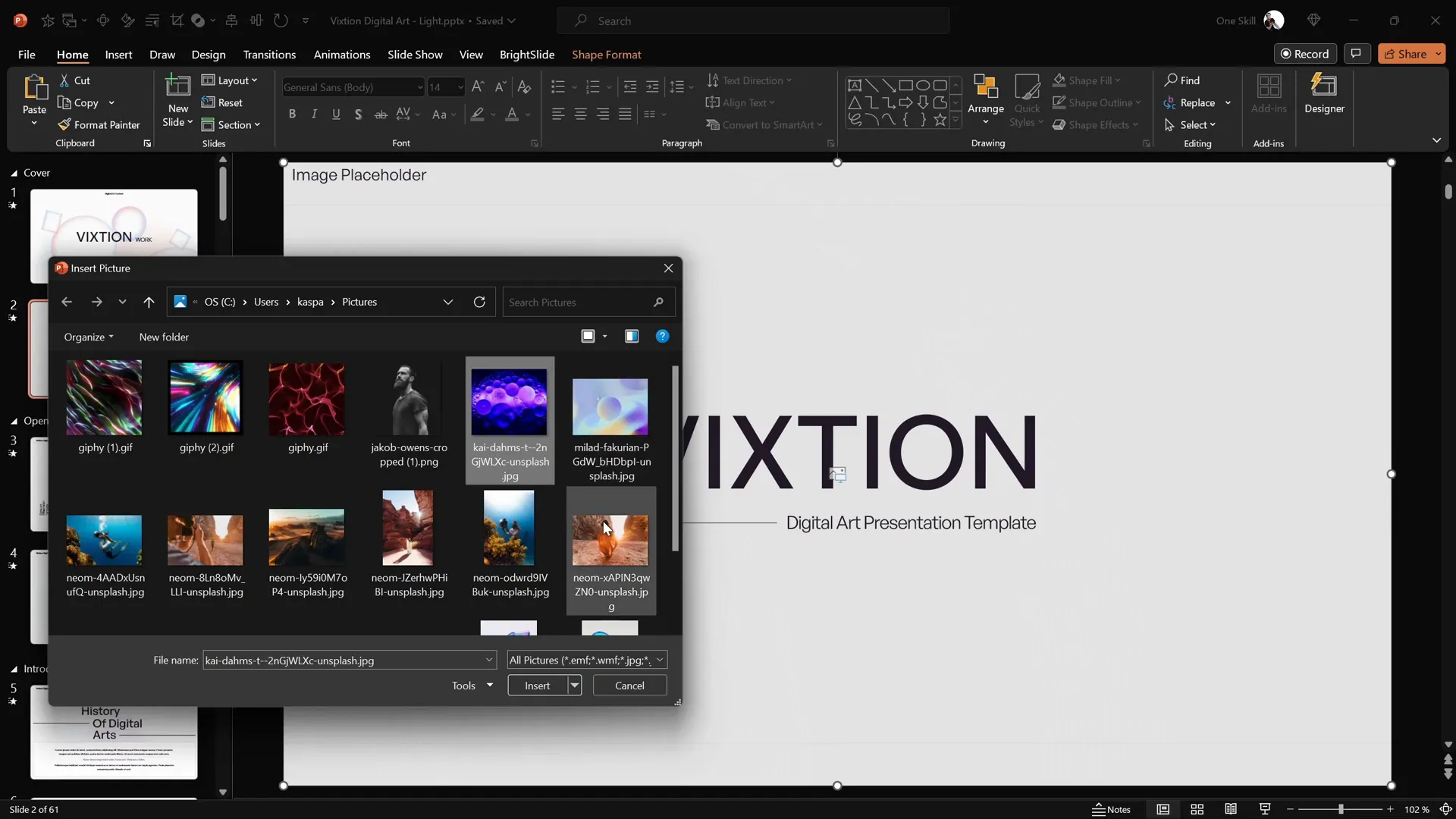 Full screen image placeholder with zoom animation