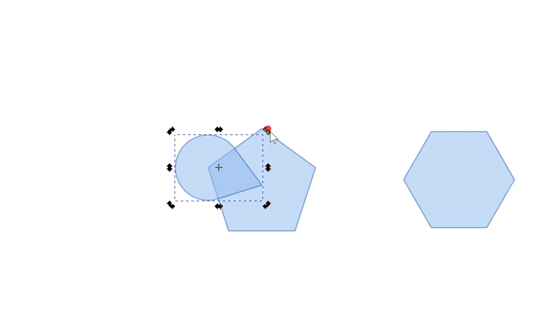 Rotating and duplicating waterdrop shapes around pentagon in Inkscape