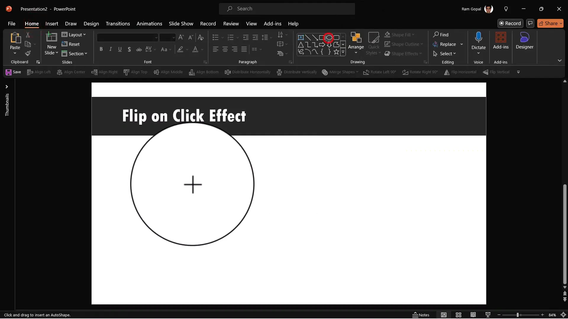 Drawing an oval shape as picture placeholder in PowerPoint