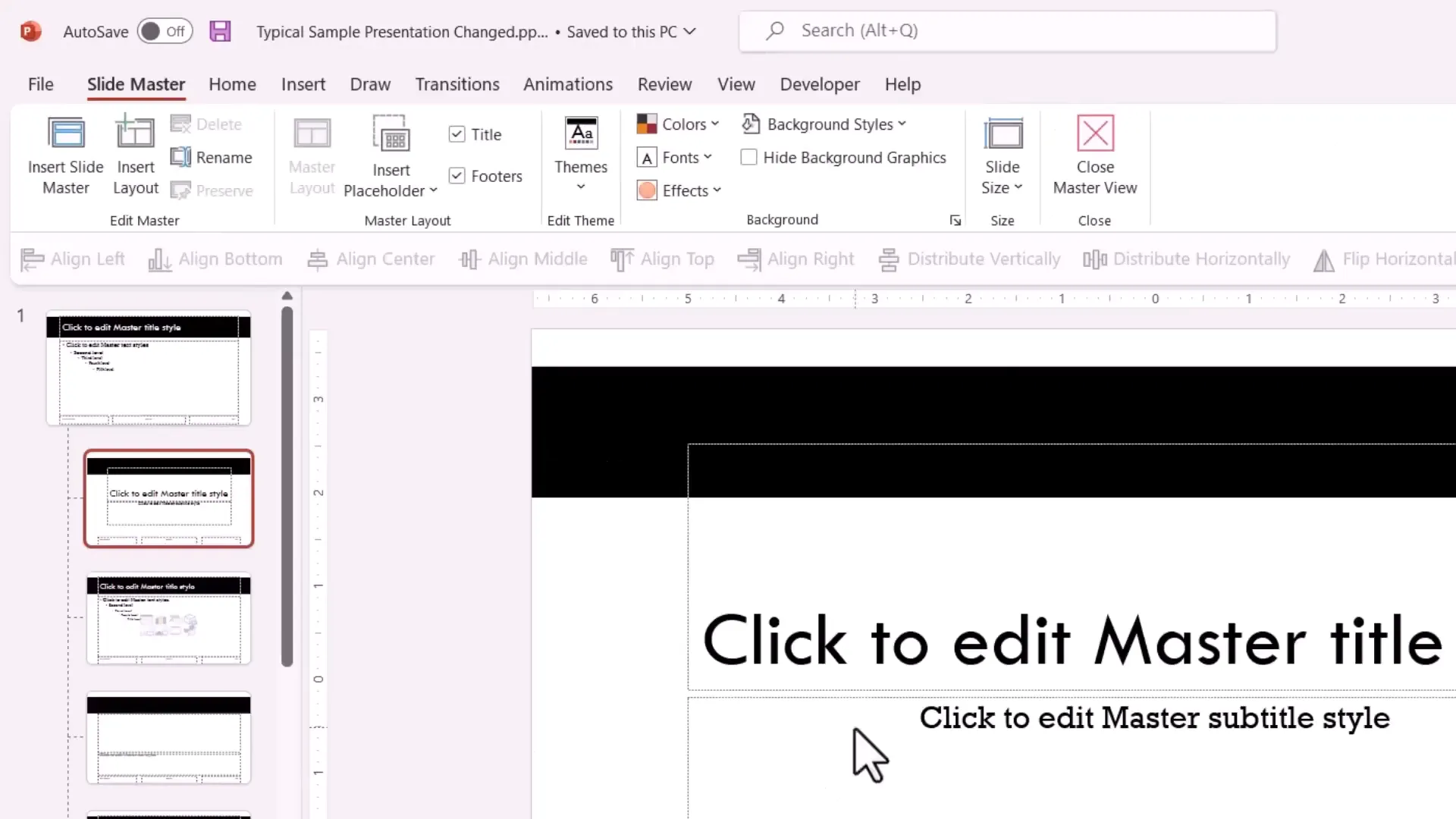 Hiding background graphics on title slide layout