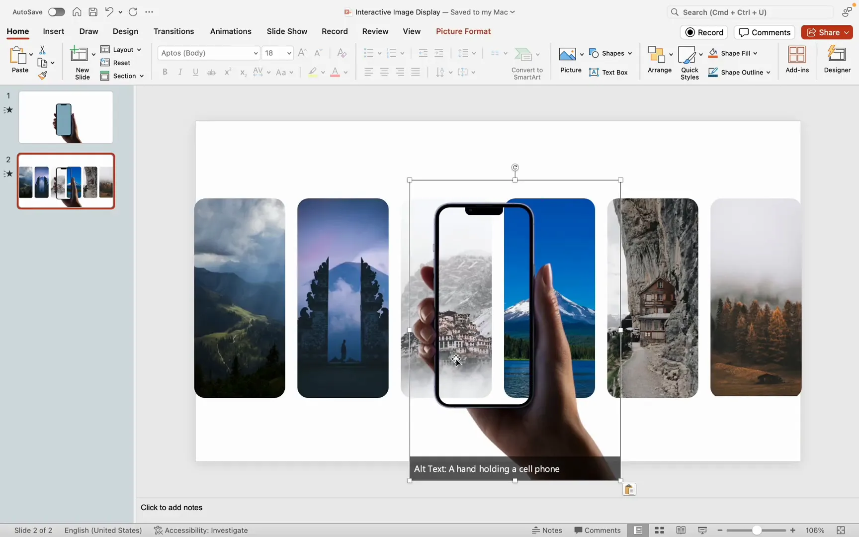 Phone mockup aligned with first image