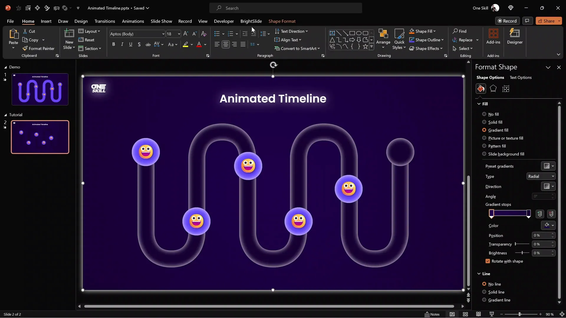 Duplicating and aligning bubbles along timeline path