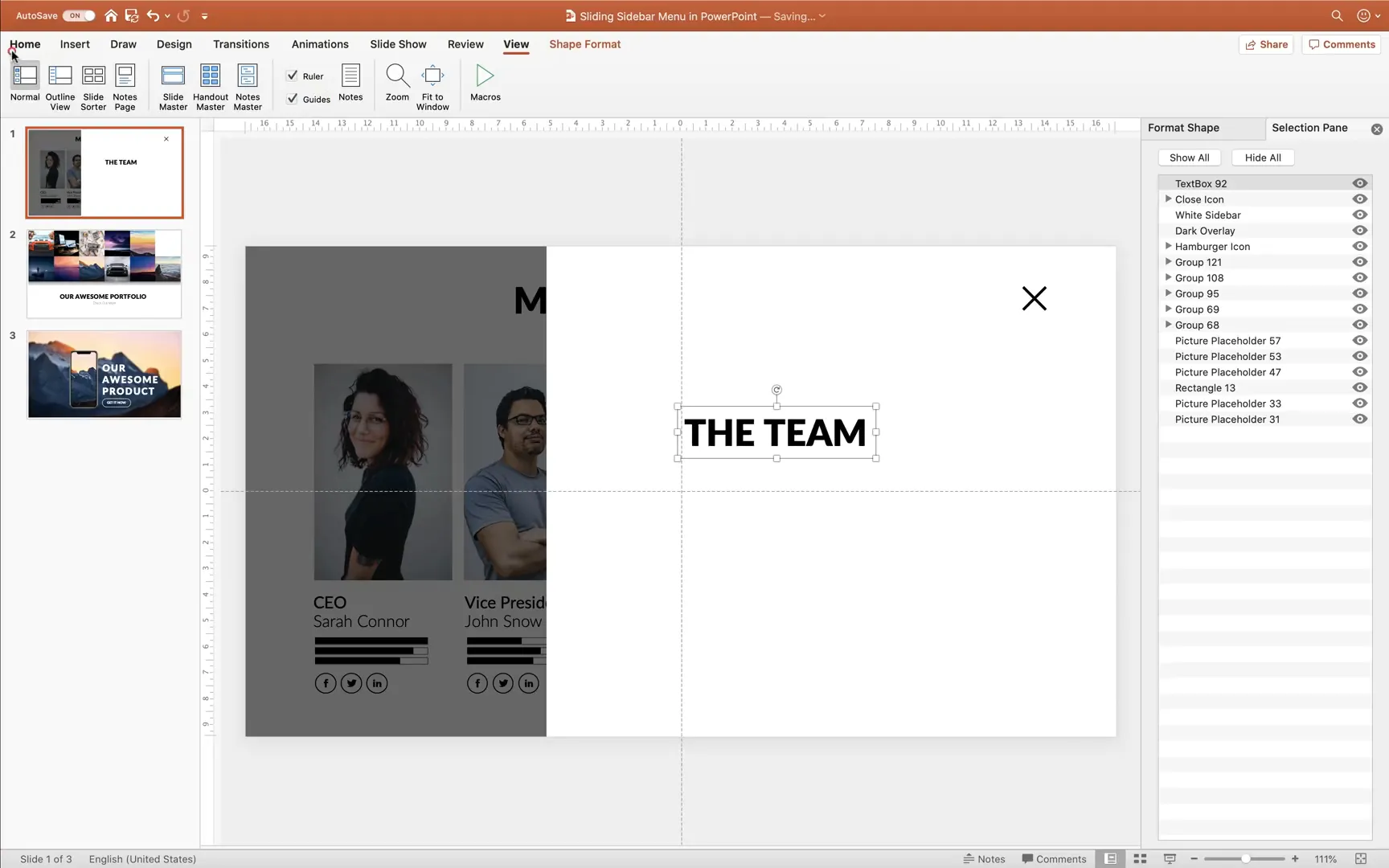 Adding and naming text boxes for menu links