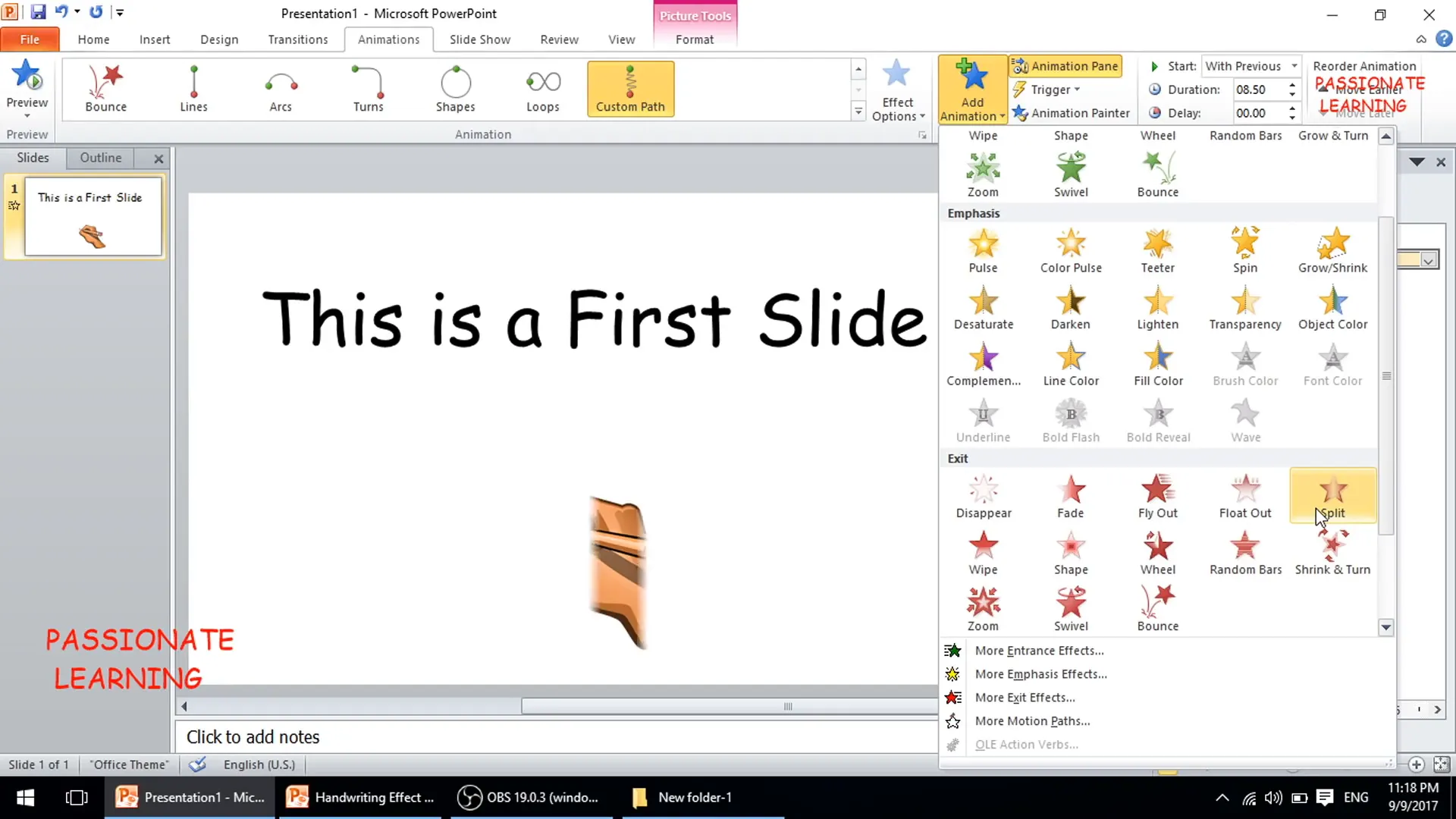 Adding exit animation to hand image