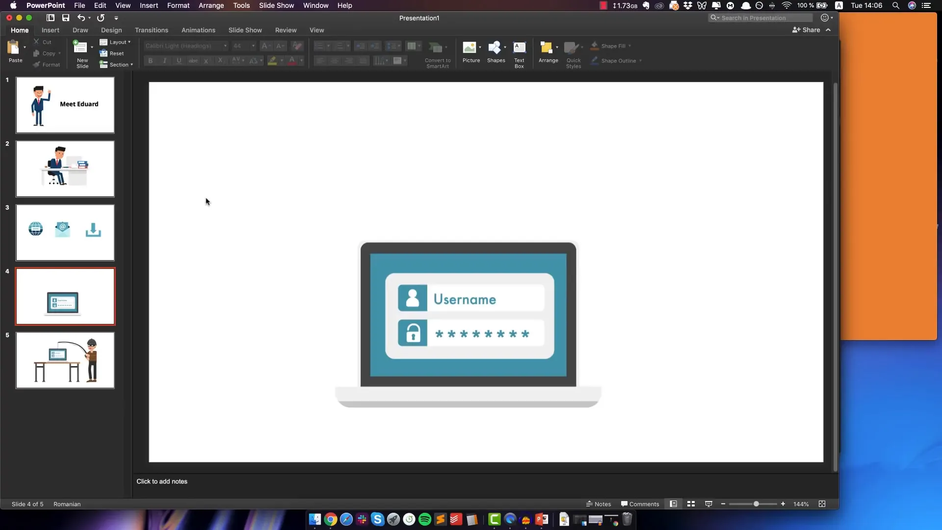 Changing background color in PowerPoint slide
