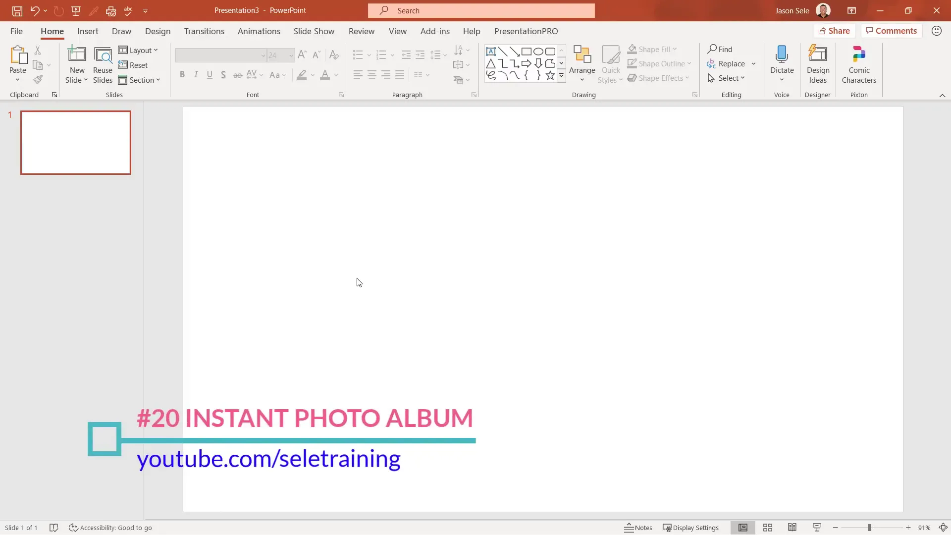 Photo album creation dialog in PowerPoint