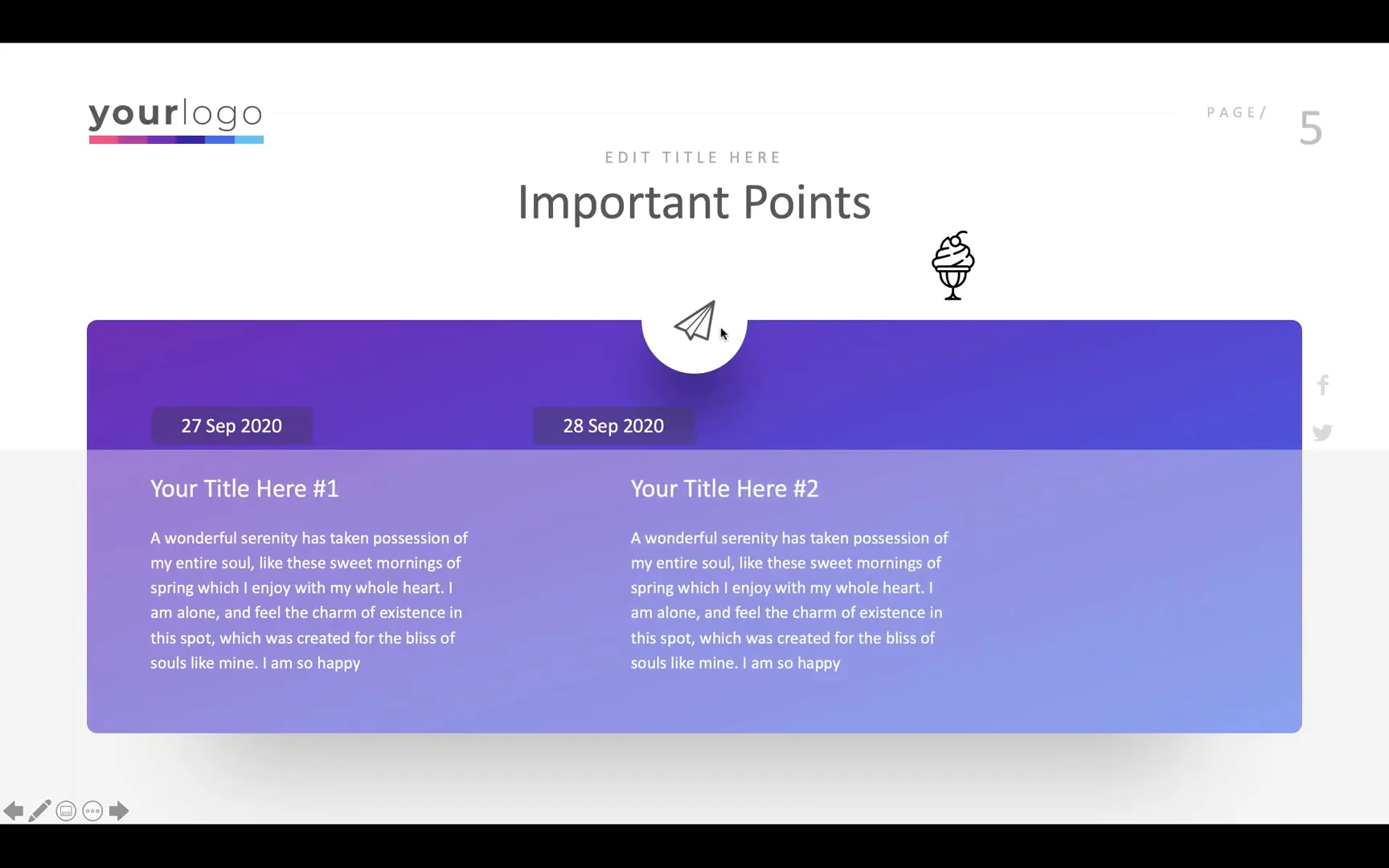 Replacing and animating icons in the template