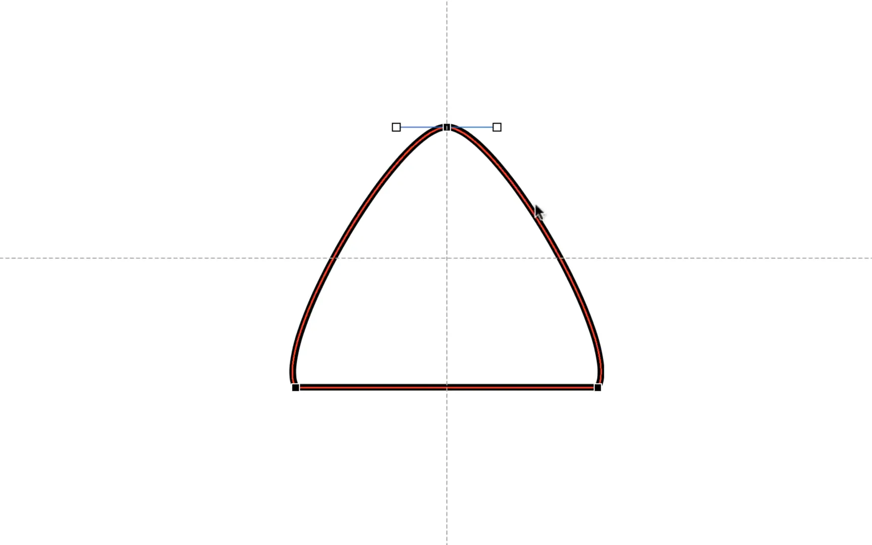 Editing points to smooth the triangle's top