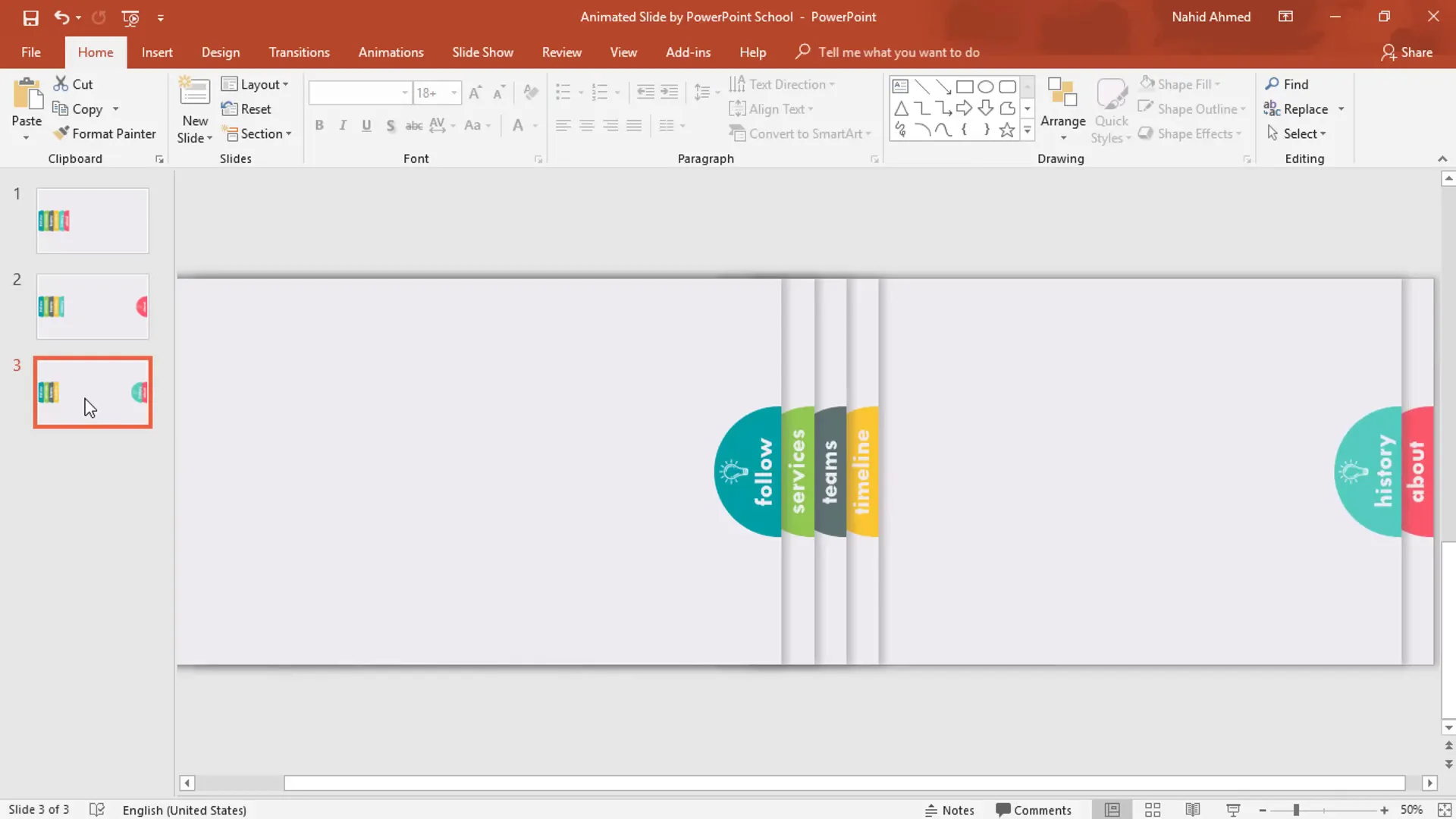 Duplicating slides and shifting grouped shapes for animation
