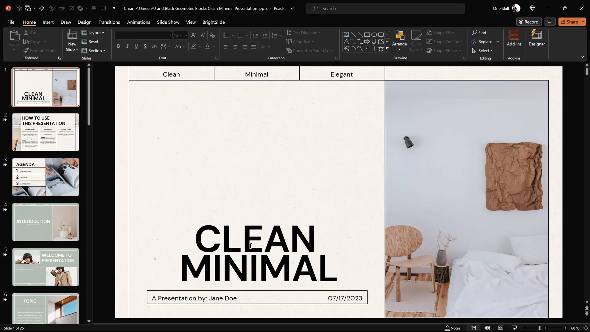 SlidesCarnival Clean Minimal template with paper background