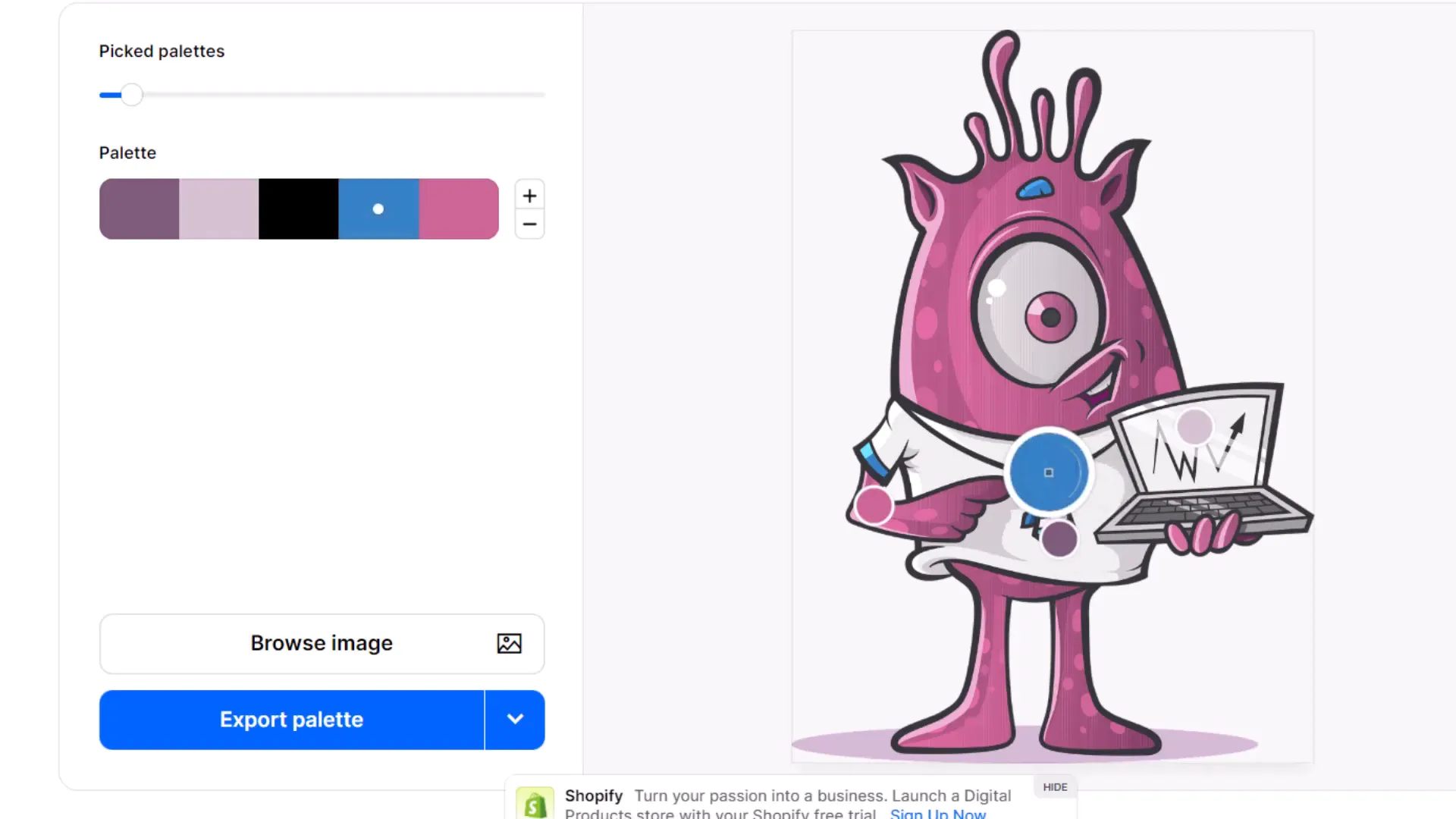 Adjusting color selection on Coolors.co