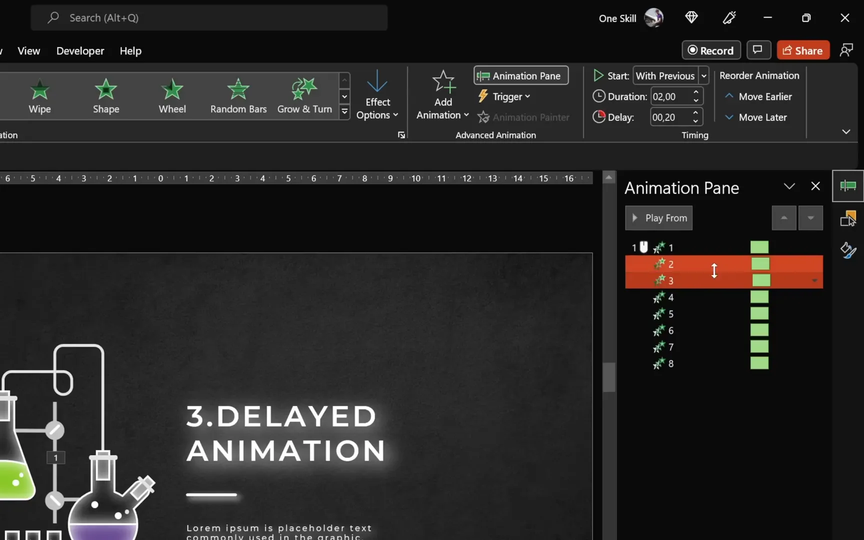 Setting incremental delays for waterfall animation effect