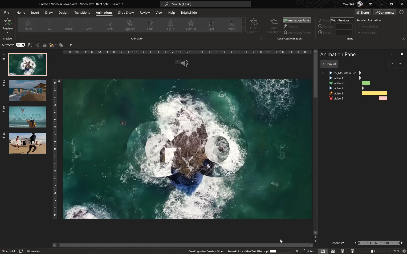 Exporting PowerPoint presentation as video