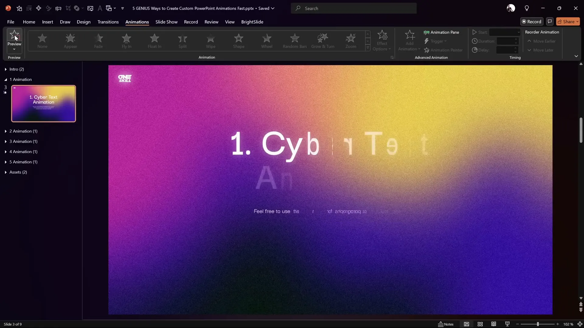 Cyber text animation showing letters flickering in one by one