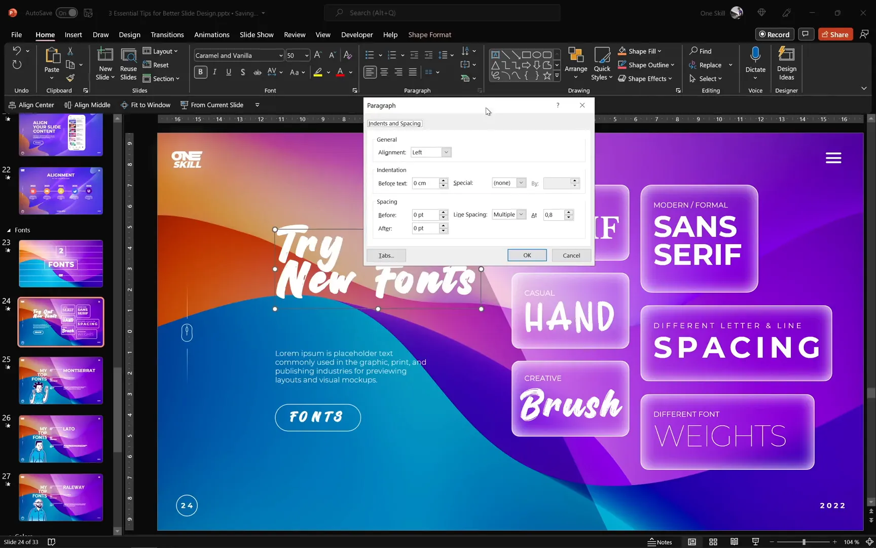 Adjusting line spacing options for better readability