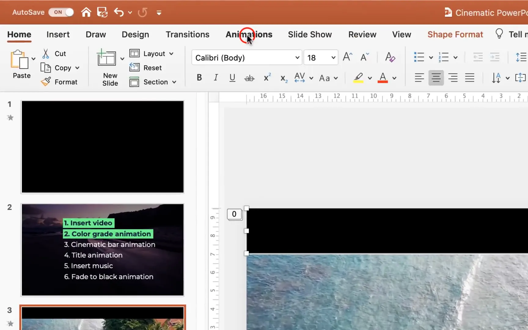 Applying fly in animation to cinematic bars