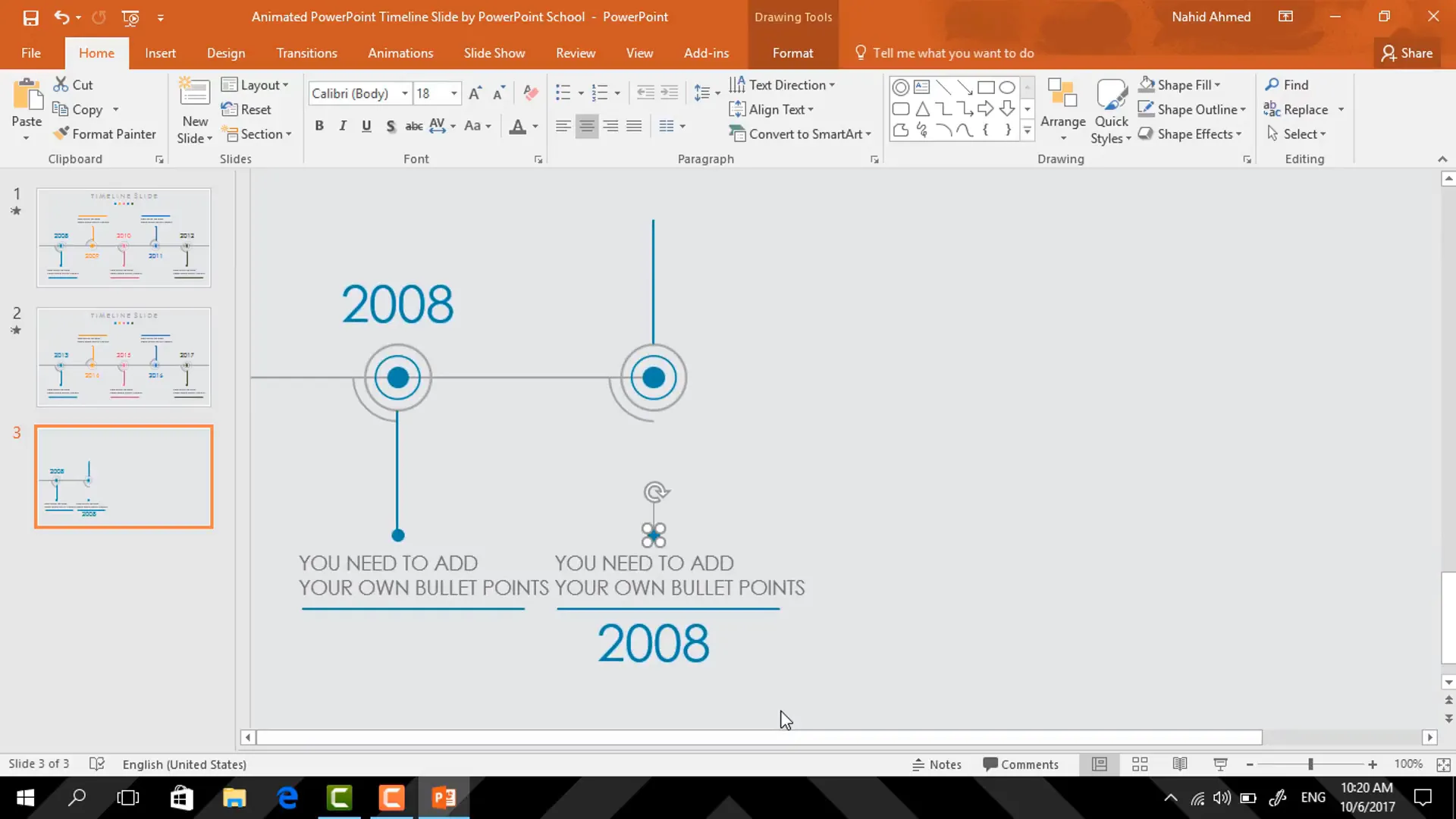 Duplicating and arranging timeline elements