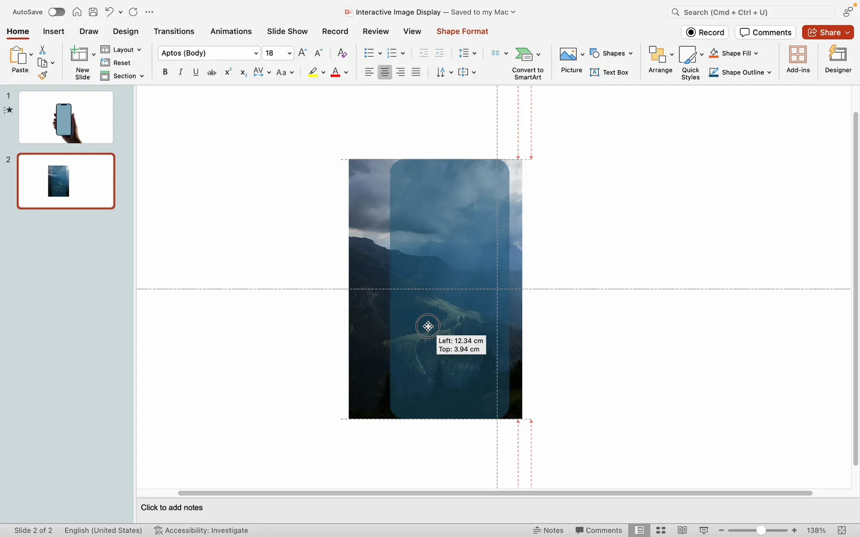 Cropping image using intersect merge shapes