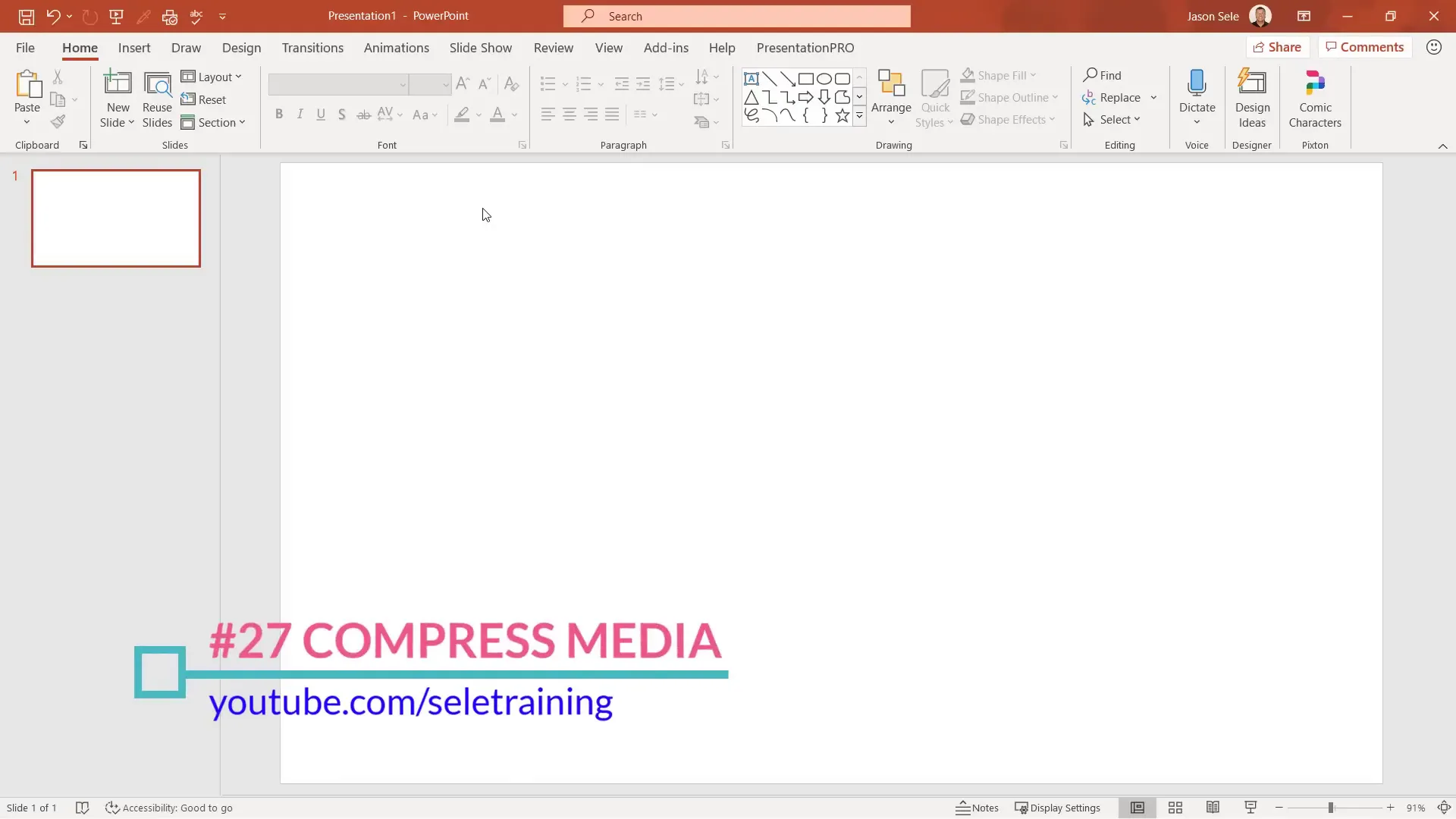 Compress media options in PowerPoint