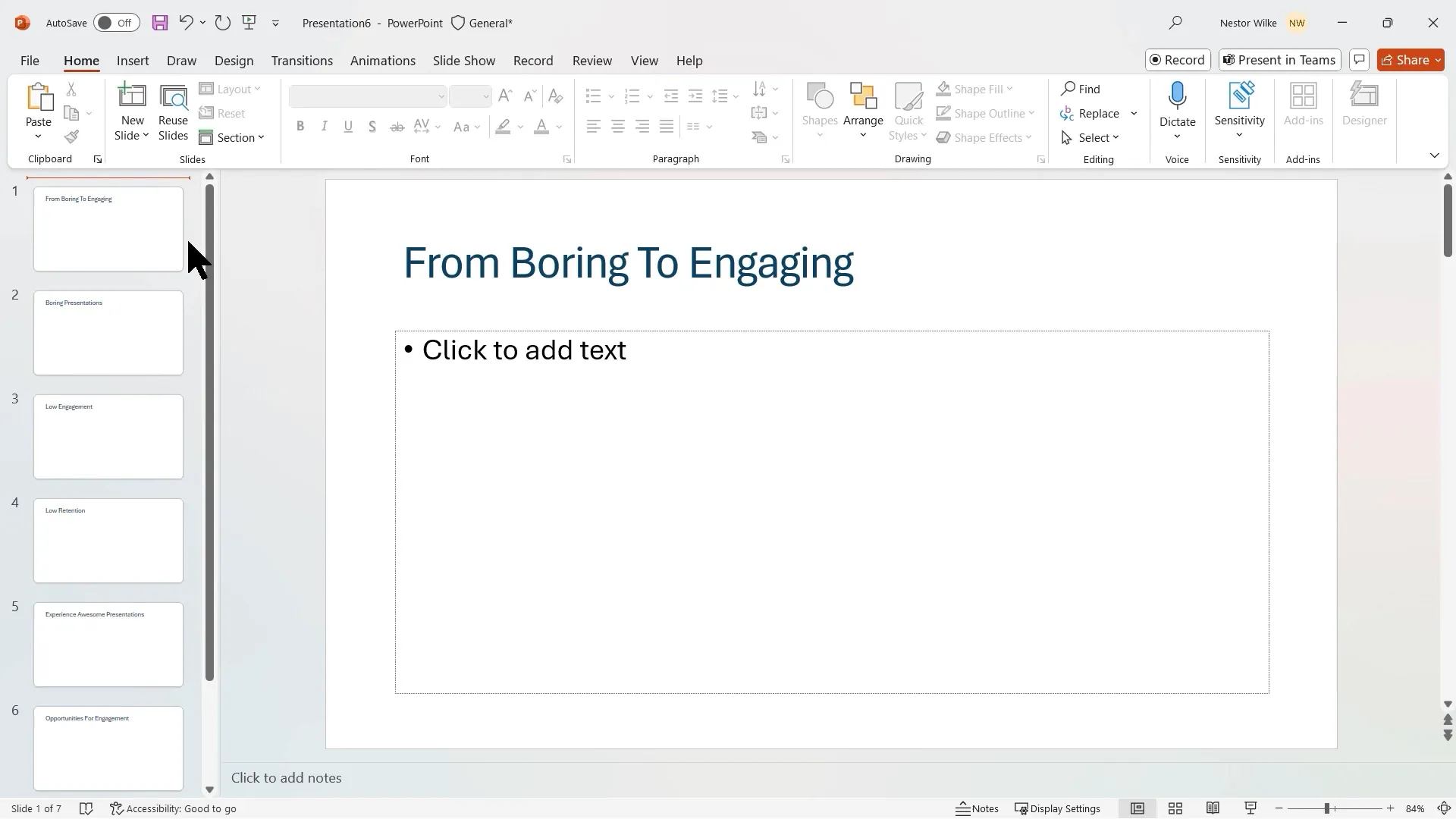 Inserting slides from outline in PowerPoint
