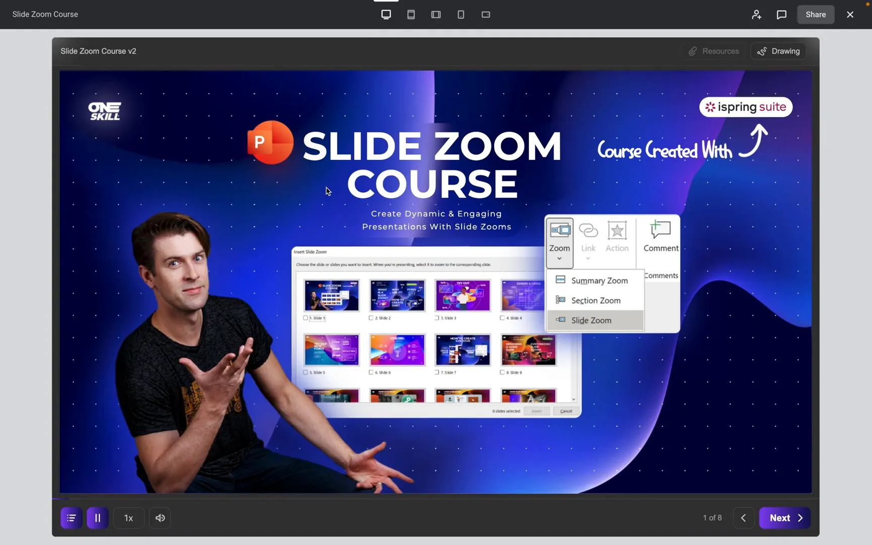 Introduction to the free interactive PowerPoint Slide Zoom course
