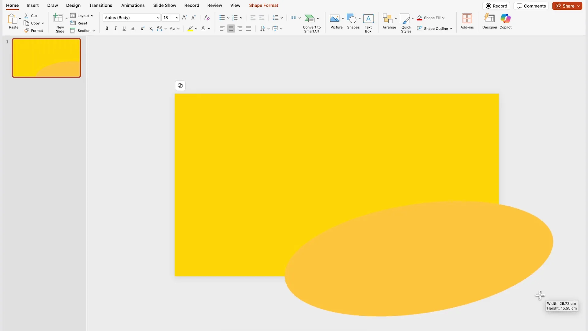 Inserting a circle shape in slide corner