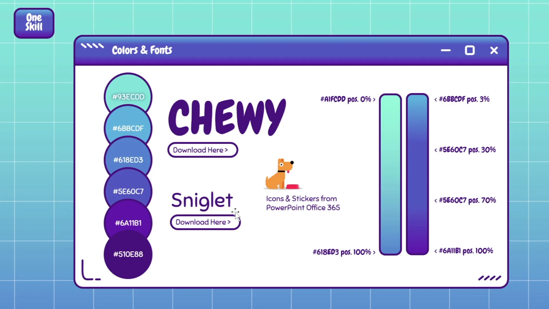 Color palette and font choices for the presentation