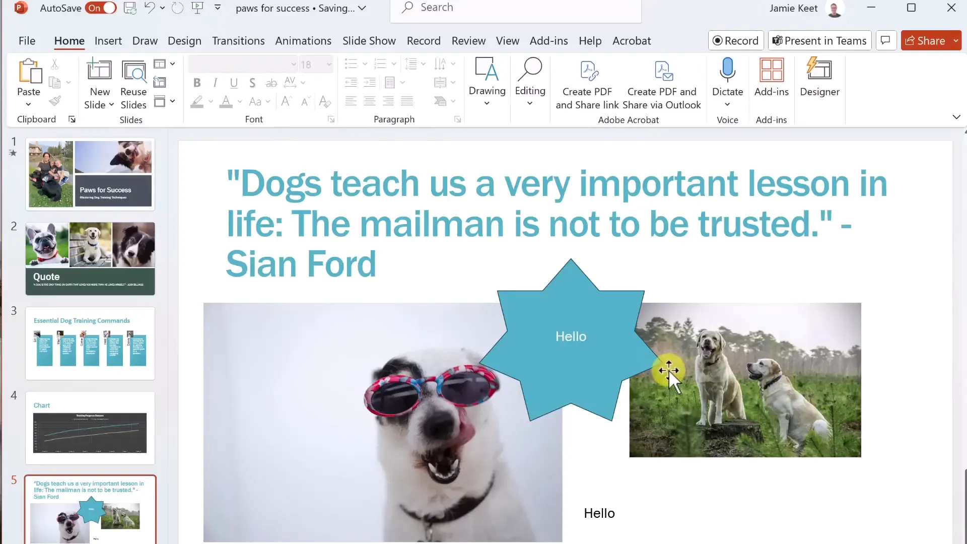 Managing object layers with bring forward and send back options in PowerPoint