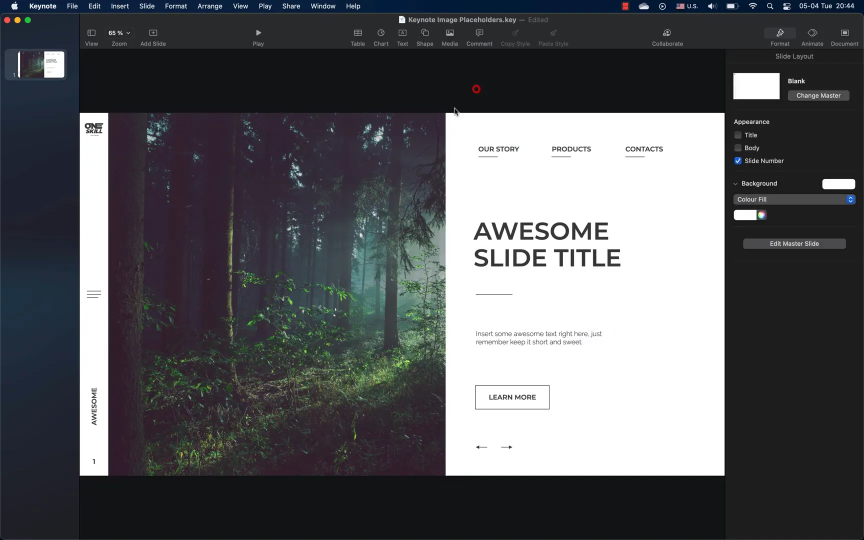 Cropping and replacing images in Keynote