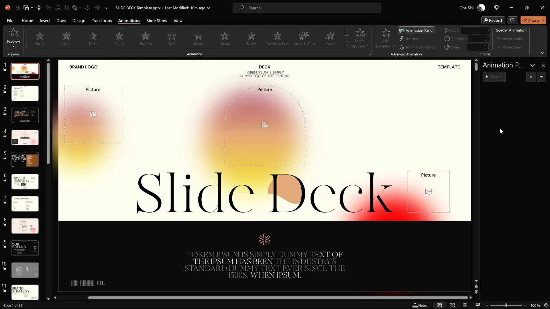 Slide Deck template layout and Morph transition