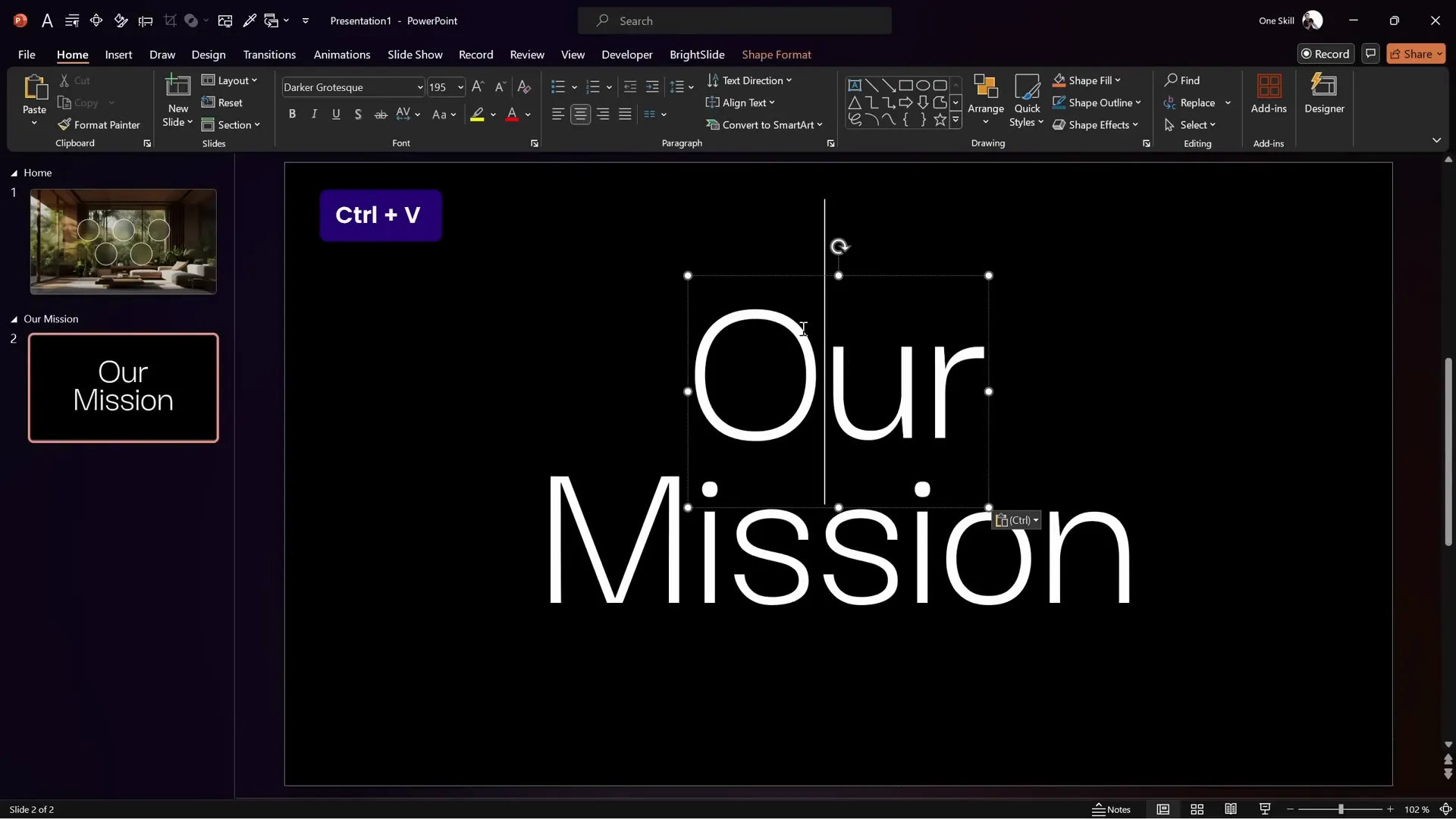 Two large text boxes with mission statement