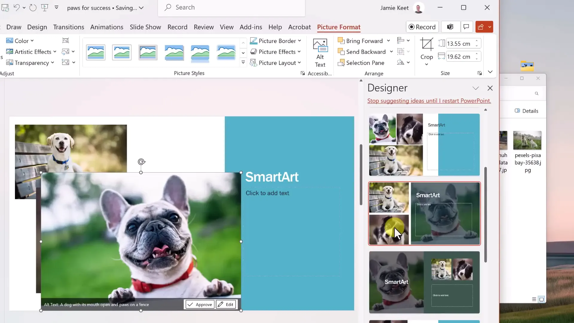 PowerPoint Designer arranging multiple images on slide