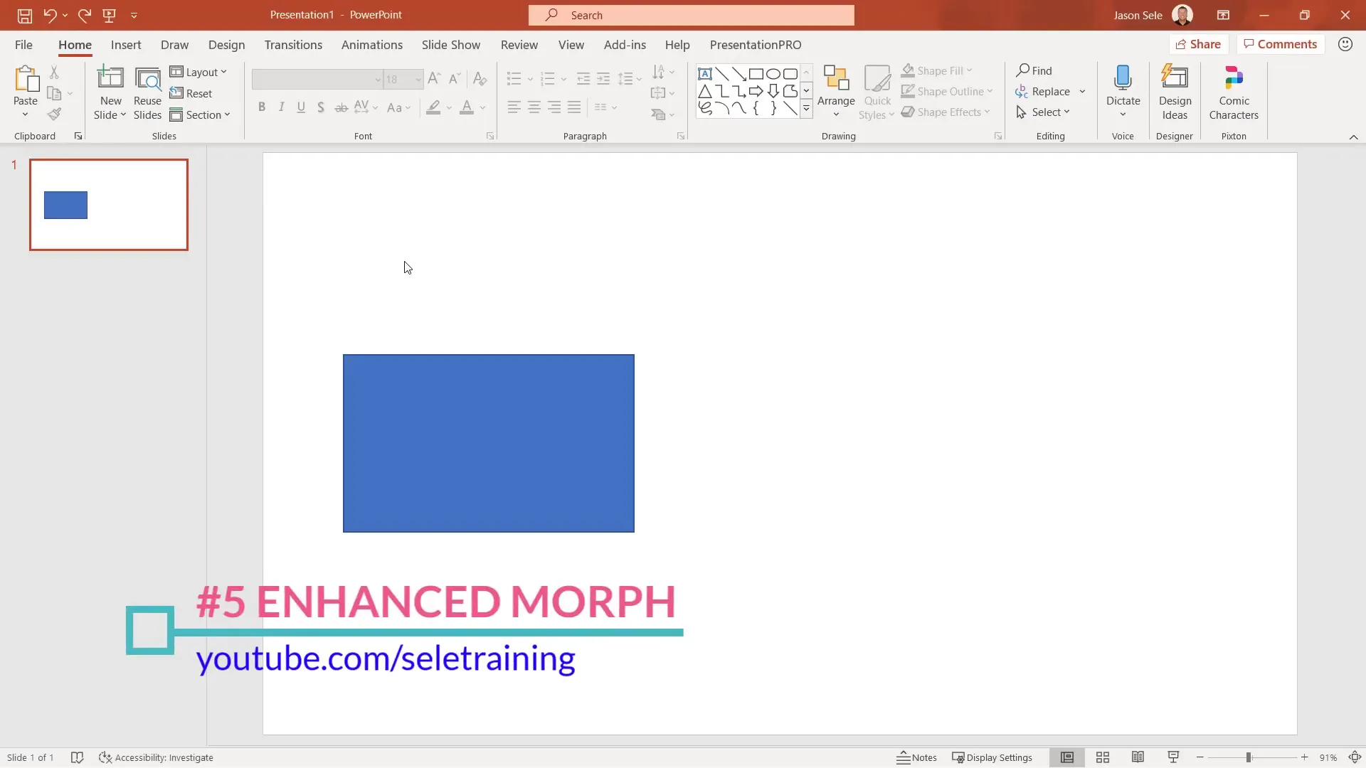 Using Selection Pane to rename shapes for enhanced Morph transition