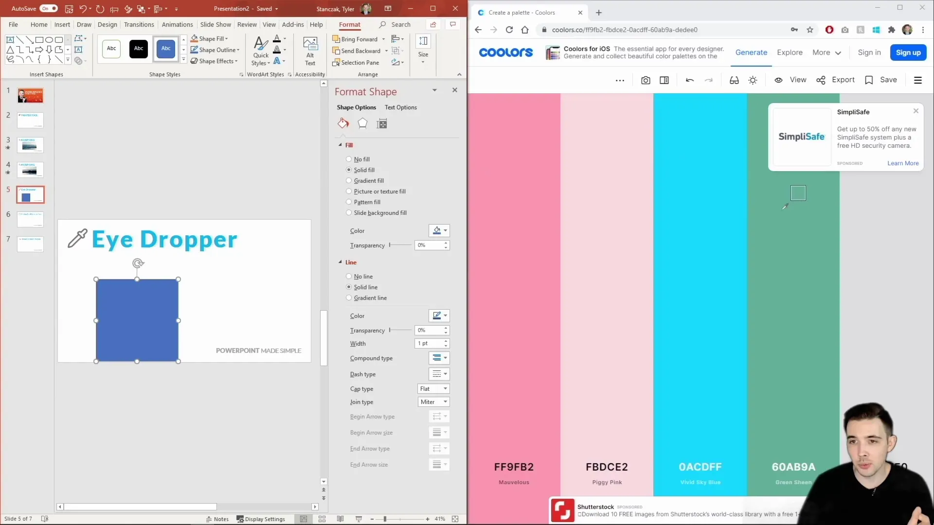 Using eyedropper tool to pick color from outside PowerPoint