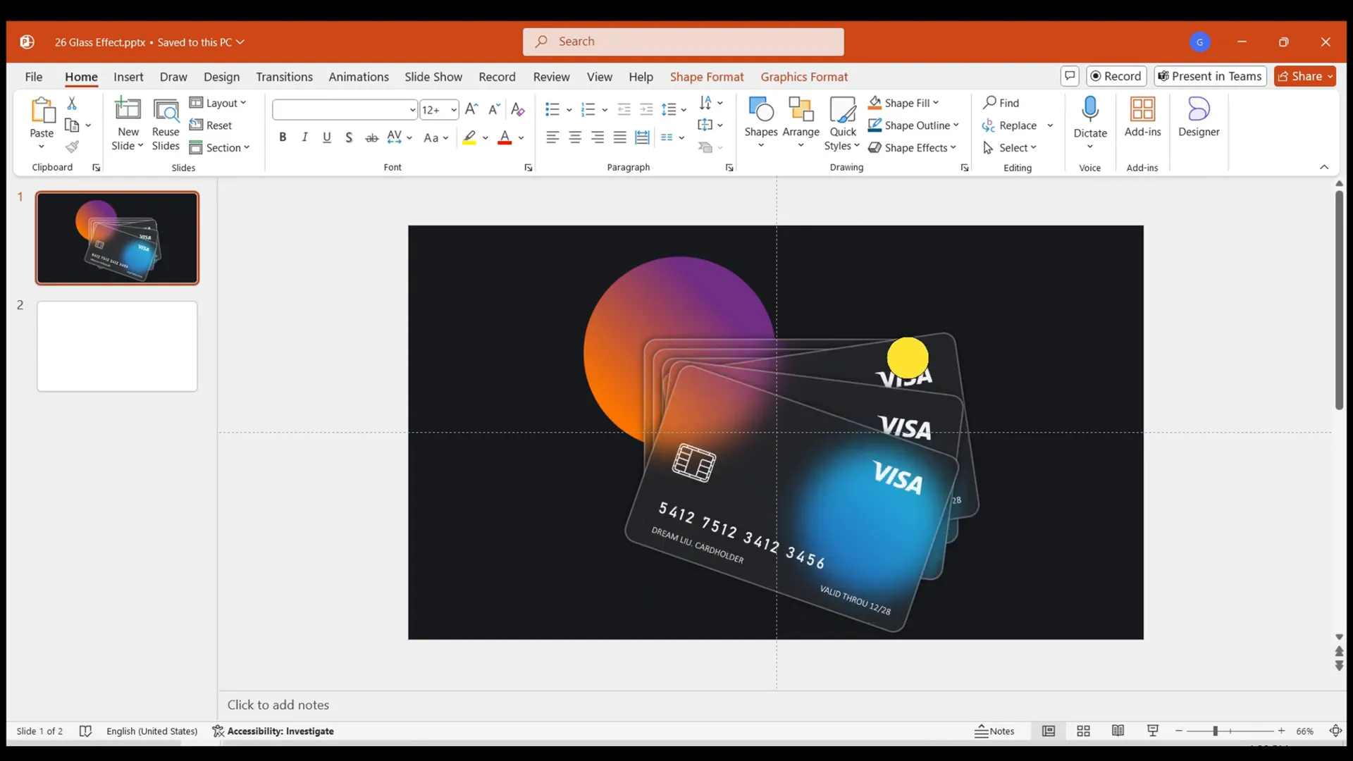 Grouped credit card elements and duplicated stack