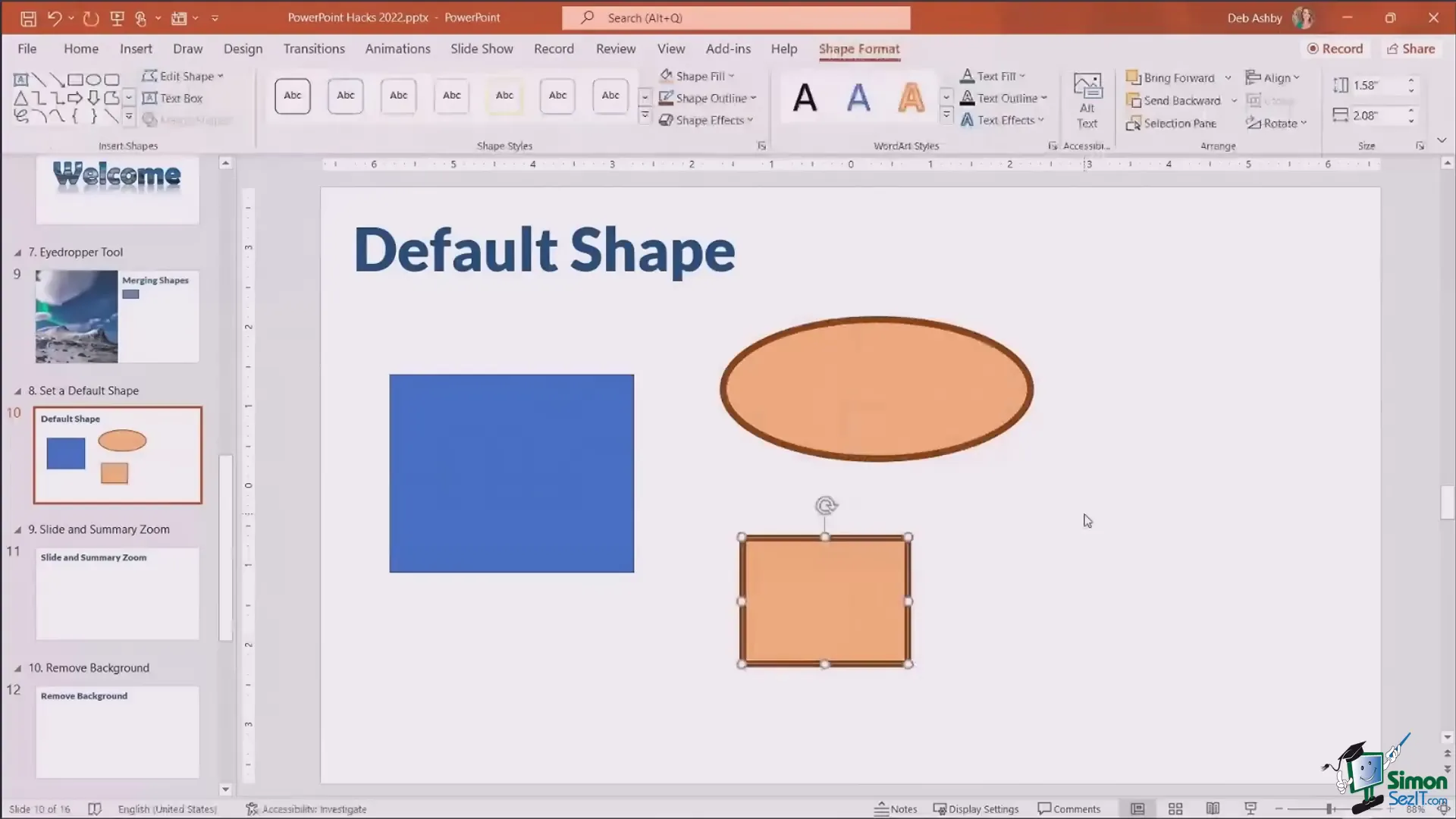 Setting default shape style and locking drawing mode