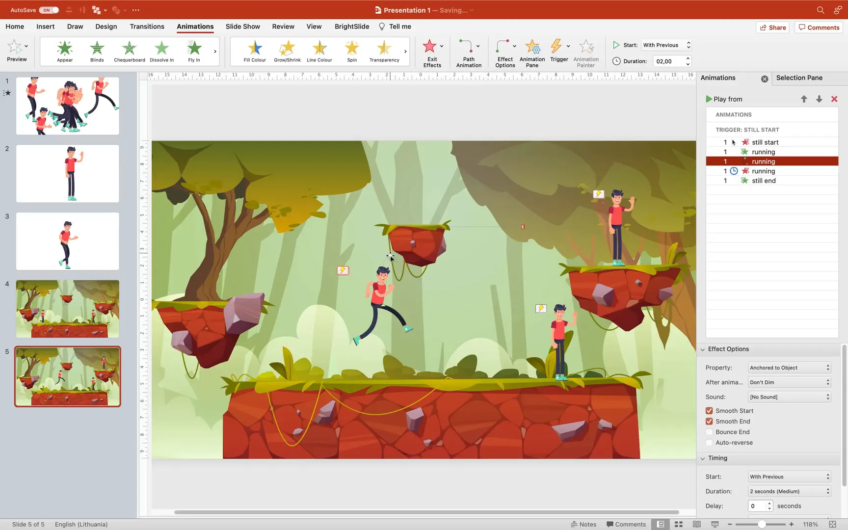 Editing motion path for jumping Jack