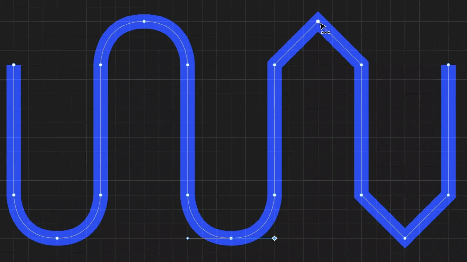 Smoothing sharp points with bend tool in Figma