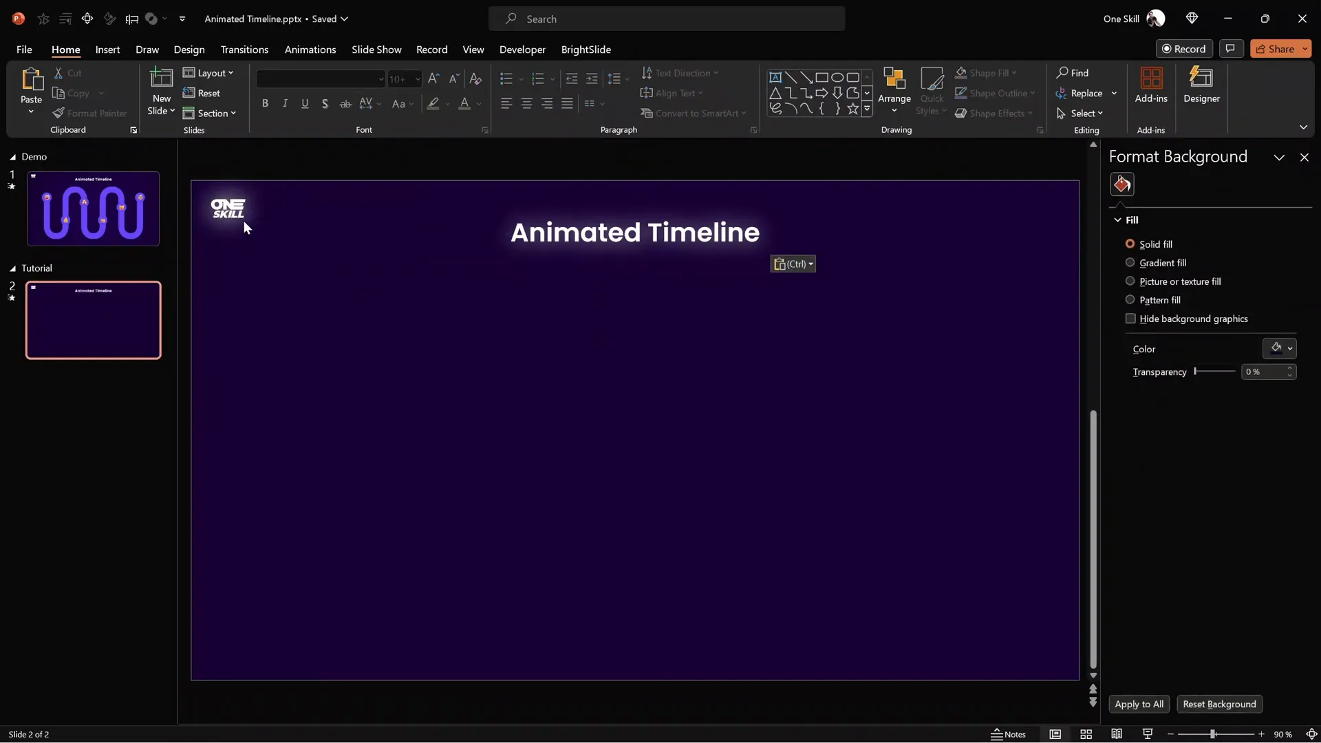 Copying logo and title to new slide