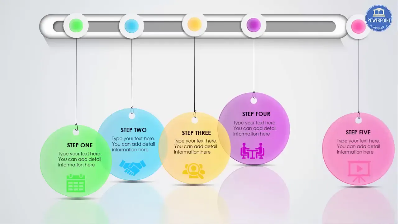 Introduction to colorful hanging options infographic slide