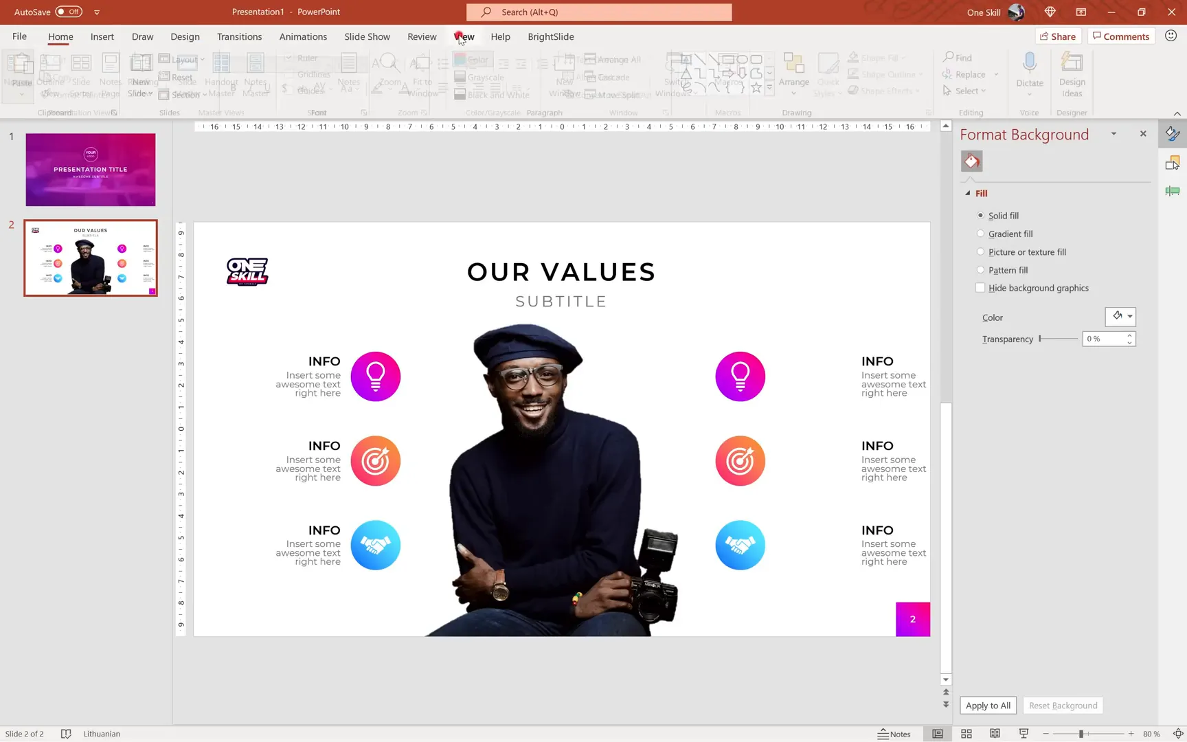 Using guides and distribute tools for alignment in PowerPoint