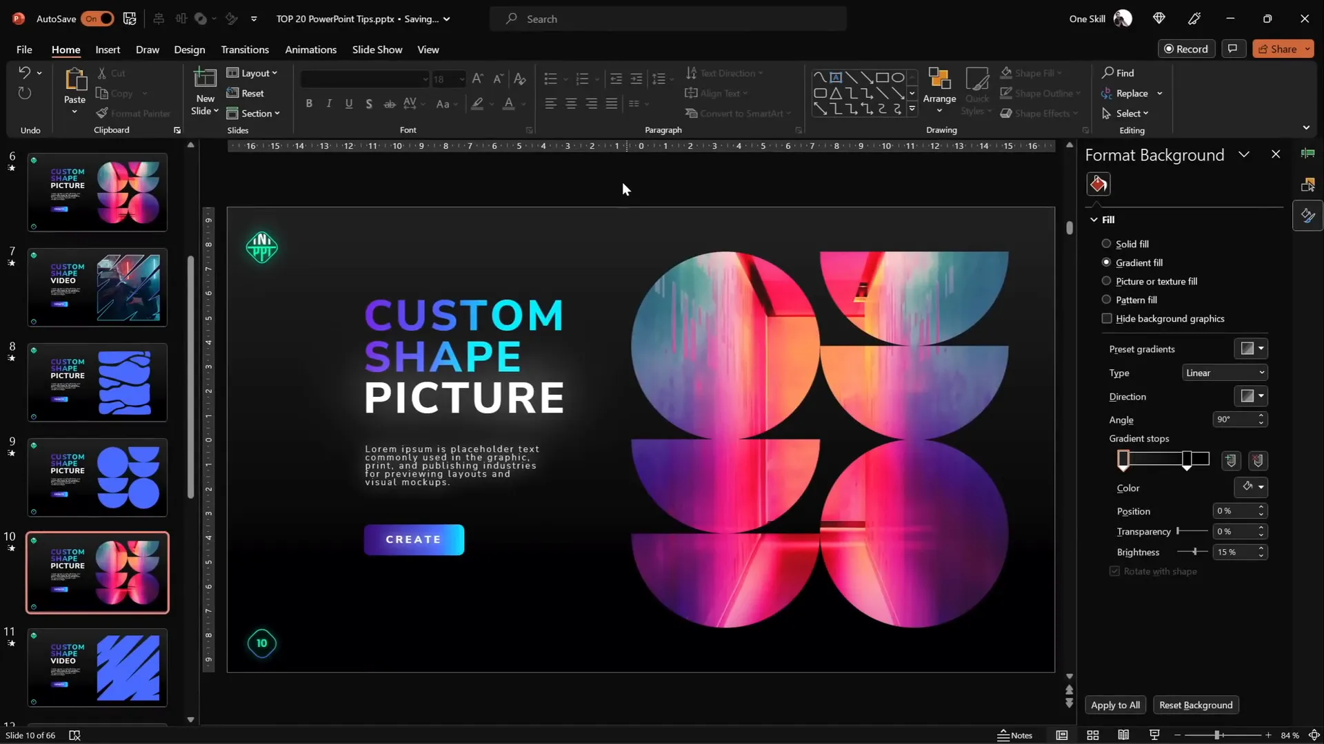 Custom blob shape created with curve tool