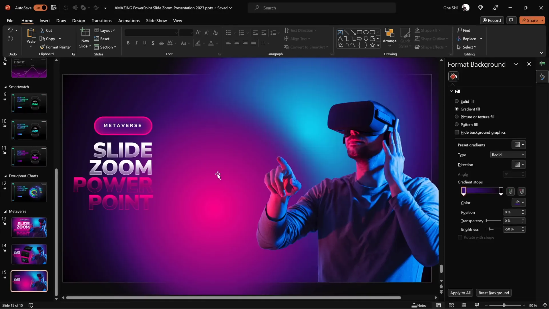 Creating slide zoom flip animation in PowerPoint