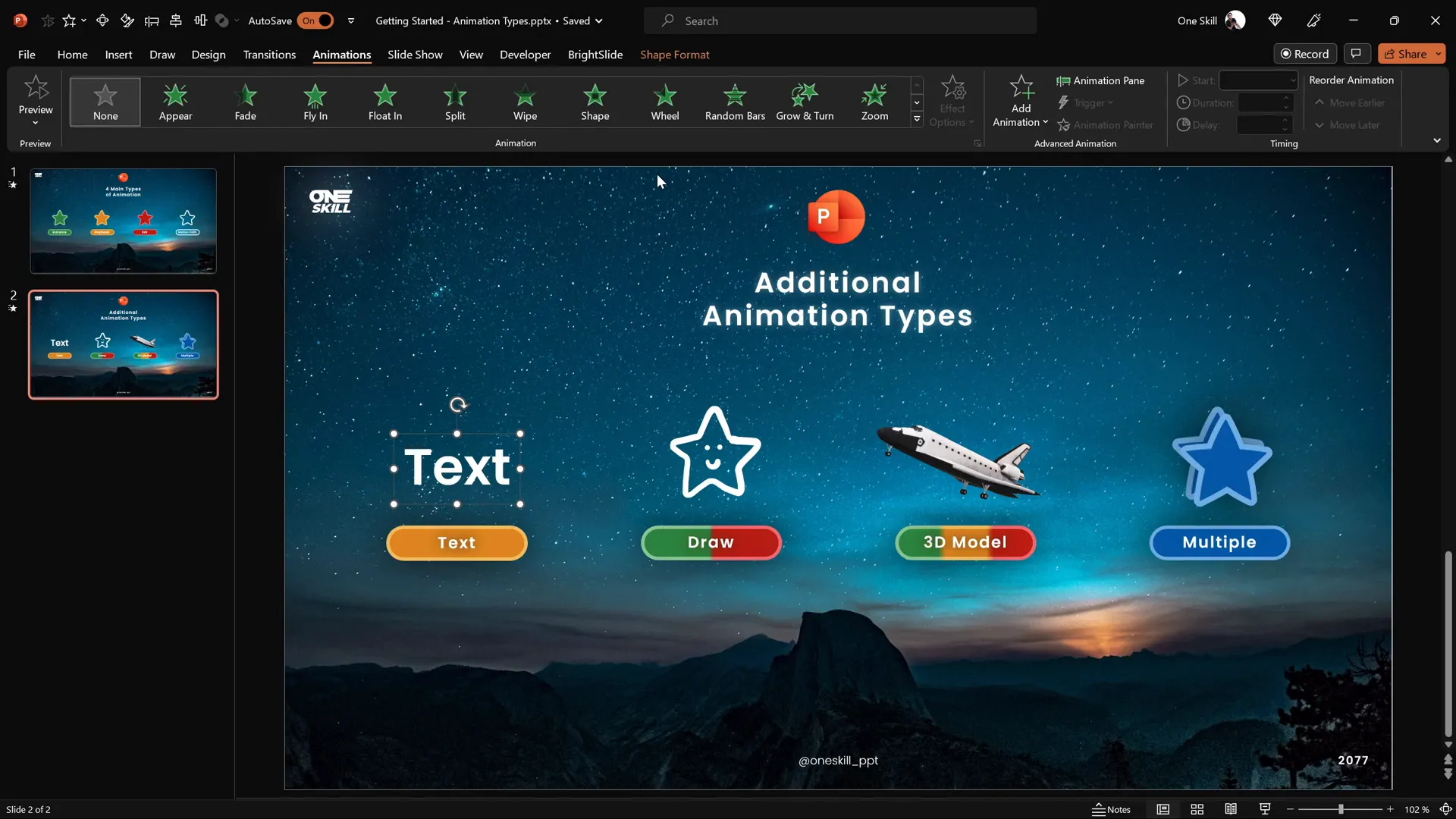 Text wave animation applied to text box
