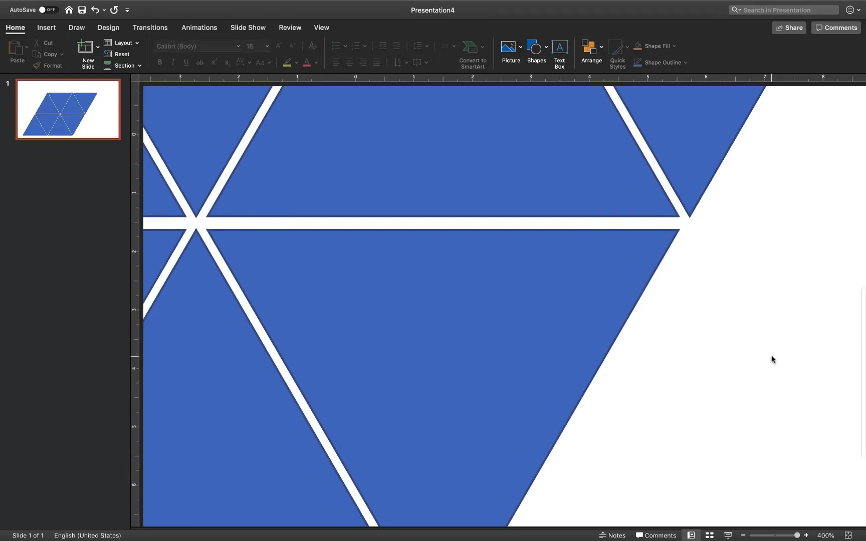 Zoomed-in view showing misaligned diagonal and horizontal lines between triangle rows
