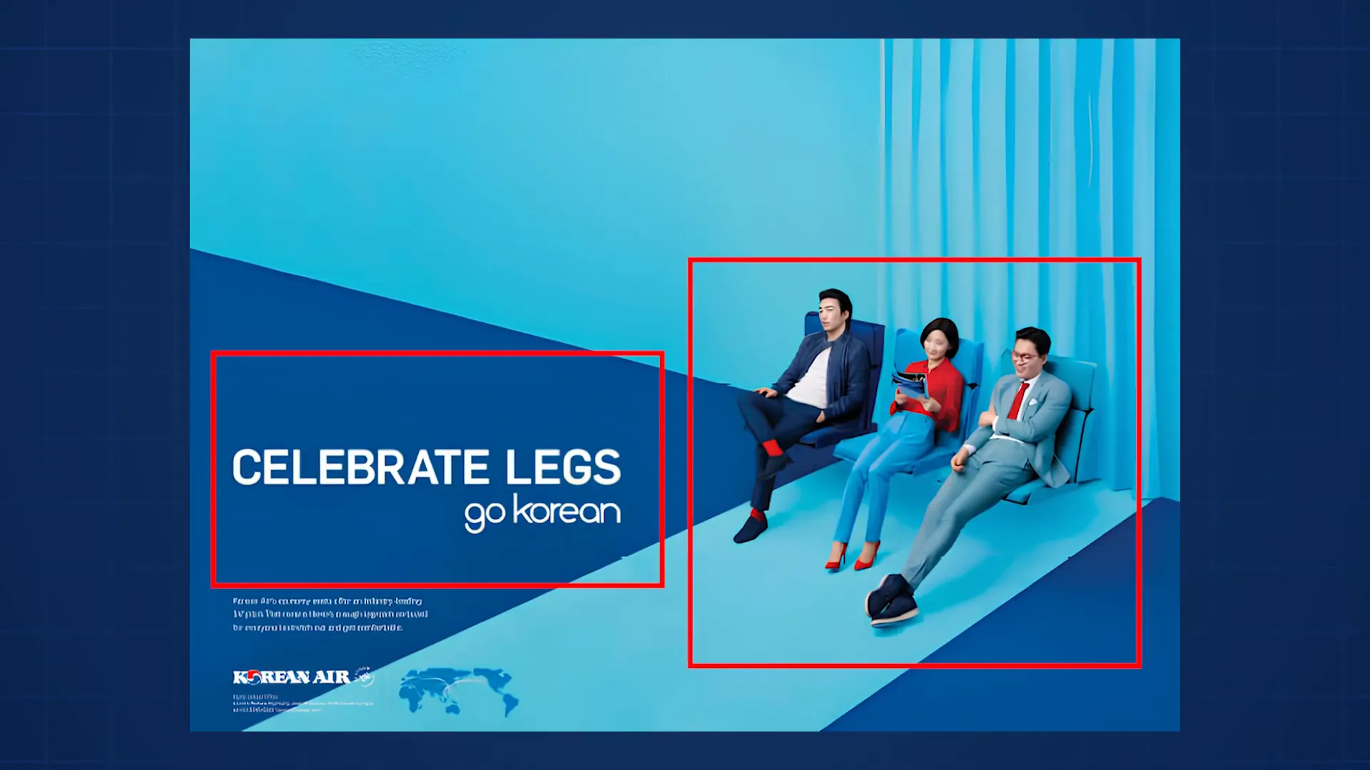 Korean Air ad illustrating balance between text and image