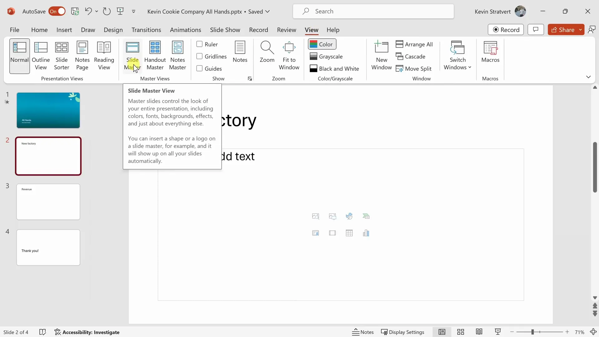 Using Slide Master to create a custom theme