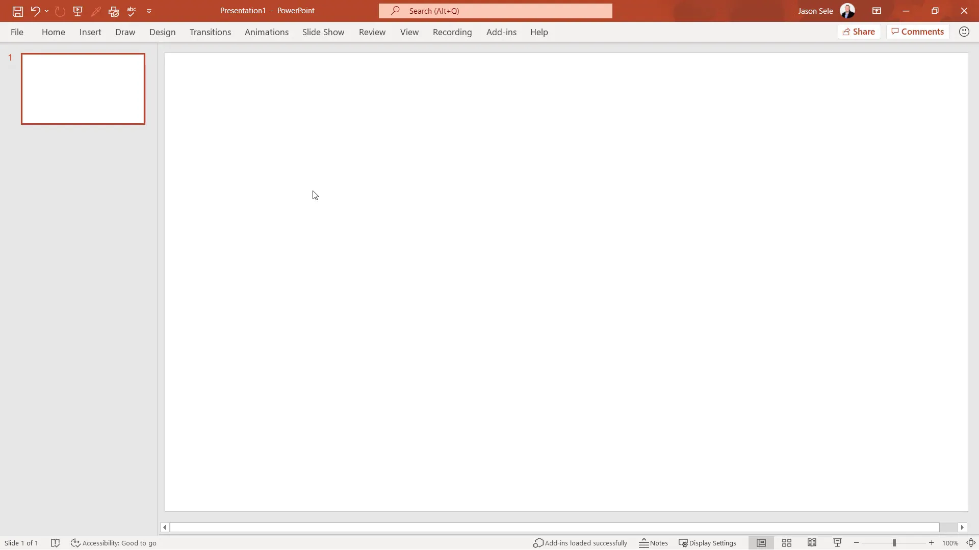 Hiding and showing ribbon in PowerPoint with Ctrl F1